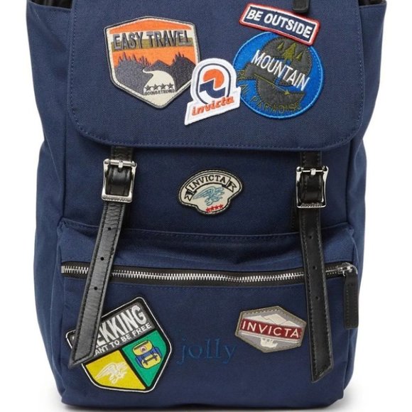 Invicta Blue Backpack with Patches - Picture 3 of 10
